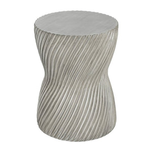 English Elm Outdoor MGO Concrete Hourglass Side Table with Spiral Texture for Patio or Garden N773P365354G