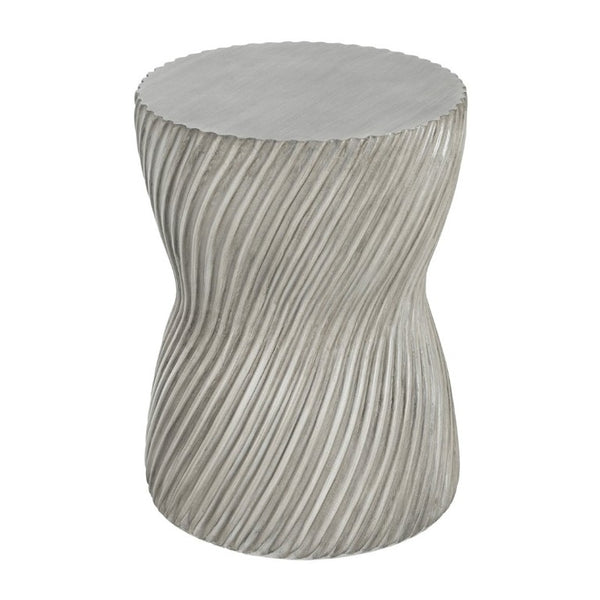 English Elm Outdoor MGO Concrete Hourglass Side Table with Spiral Texture for Patio or Garden N773P365354G