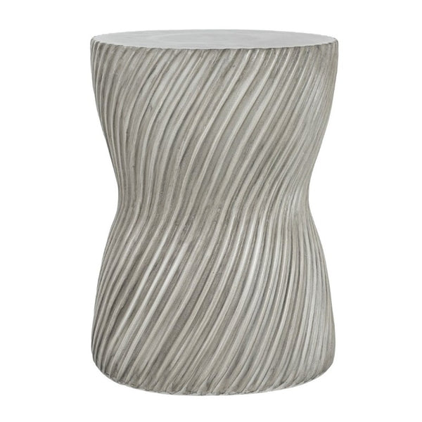 English Elm Outdoor MGO Concrete Hourglass Side Table with Spiral Texture for Patio or Garden N773P365354G