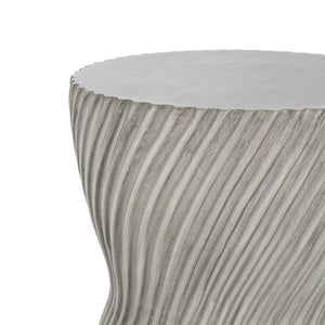English Elm Outdoor MGO Concrete Hourglass Side Table with Spiral Texture for Patio or Garden N773P365354G