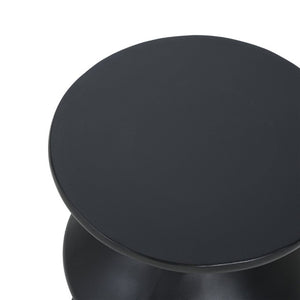 English Elm Outdoor MGO Concrete Wave Side Table Sculptural Matte Black Accent for Patio or Living Room N773P365397B