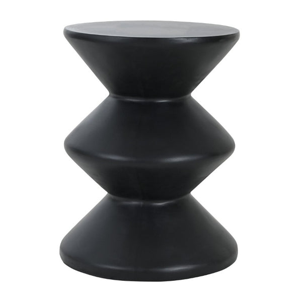 English Elm Outdoor MGO Concrete Wave Side Table Sculptural Matte Black Accent for Patio or Living Room N773P365397B