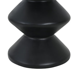 English Elm Outdoor MGO Concrete Wave Side Table Sculptural Matte Black Accent for Patio or Living Room N773P365397B
