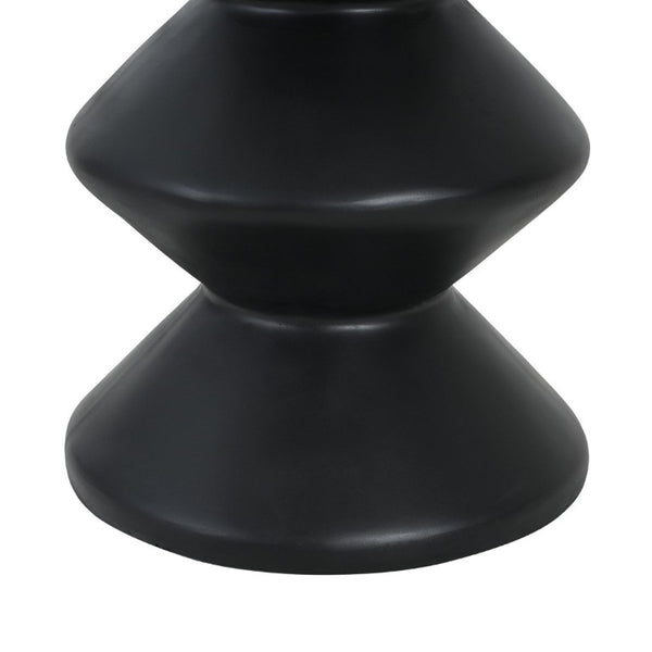 English Elm Outdoor MGO Concrete Wave Side Table Sculptural Matte Black Accent for Patio or Living Room N773P365397B