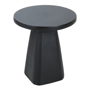 English Elm Outdoor Reinforced Concrete Round Side Table with Sleek Tapered Legs for Patio Use N773P365413B