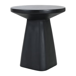 English Elm Outdoor Reinforced Concrete Round Side Table with Sleek Tapered Legs for Patio Use N773P365413B