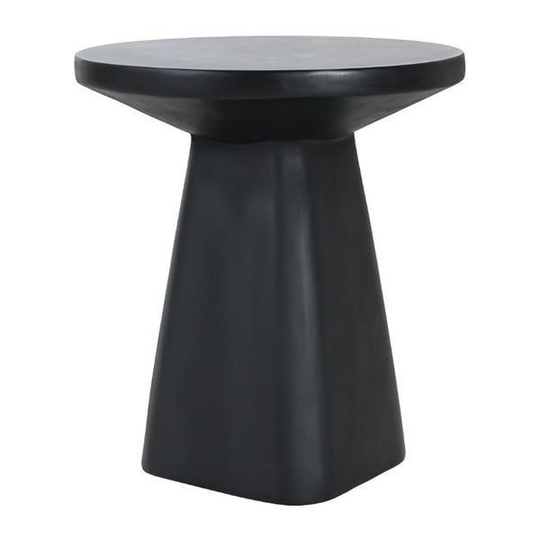 English Elm Outdoor Reinforced Concrete Round Side Table with Sleek Tapered Legs for Patio Use N773P365413B