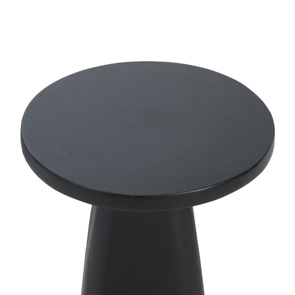 English Elm Outdoor Reinforced Concrete Round Side Table with Sleek Tapered Legs for Patio Use N773P365413B