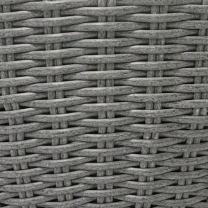English Elm Outdoor Acacia Top Wicker Hourglass Side Table Weather Resistant Patio Accent Grey & Natural N773P373176G