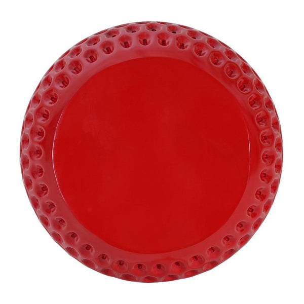 English Elm Outdoor Strawberry Concrete Side Table Sculptural Red Accent for Patio or Nursery N773P375226R
