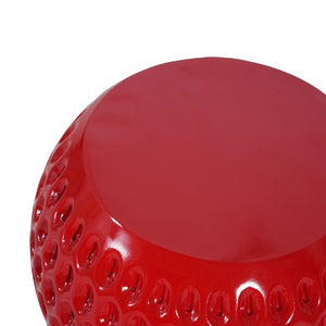 English Elm Outdoor Strawberry Concrete Side Table Sculptural Red Accent for Patio or Nursery N773P375226R