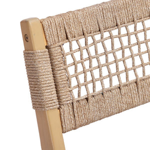 English Elm Omi Outdoor Acacia Wood Lounge Chair Set with Hand-woven Pe Rope and Cushions N773P411988B
