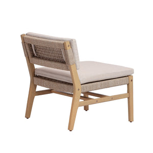 English Elm Omi Outdoor Acacia Wood Lounge Chair Set with Hand-woven Pe Rope and Cushions N773P411988B