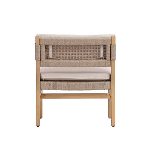 English Elm Omi Outdoor Acacia Wood Lounge Chair Set with Hand-woven Pe Rope and Cushions N773P411988B
