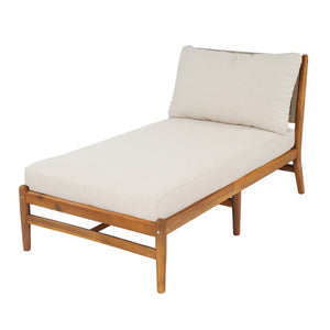 English Elm Cape Outdoor Acacia Wood Chaise Lounge with Hand Woven Rope Back and Teak Finish N773P434061S