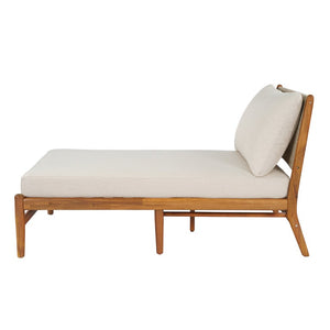 English Elm Cape Outdoor Acacia Wood Chaise Lounge with Hand Woven Rope Back and Teak Finish N773P434061S