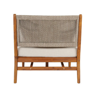 English Elm Cape Outdoor Acacia Wood Chaise Lounge with Hand Woven Rope Back and Teak Finish N773P434061S
