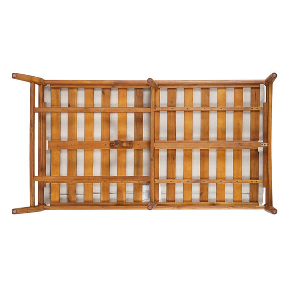 English Elm Cape Outdoor Acacia Wood Chaise Lounge with Hand Woven Rope Back and Teak Finish N773P434061S