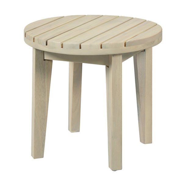 English Elm Outdoor Acacia Wood Square Side Table White Finish Patio Balcony Poolside Accent N773P434114S