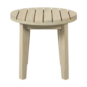 English Elm Outdoor Acacia Wood Square Side Table White Finish Patio Balcony Poolside Accent N773P434114S