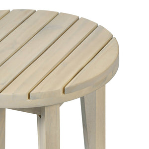 English Elm Outdoor Acacia Wood Square Side Table White Finish Patio Balcony Poolside Accent N773P434114S