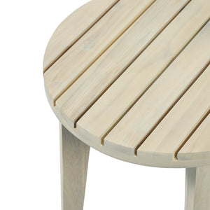 English Elm Outdoor Acacia Wood Square Side Table White Finish Patio Balcony Poolside Accent N773P434114S
