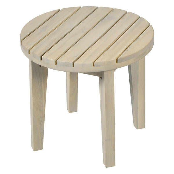 English Elm Outdoor Acacia Wood Square Side Table White Finish Patio Balcony Poolside Accent N773P434114S