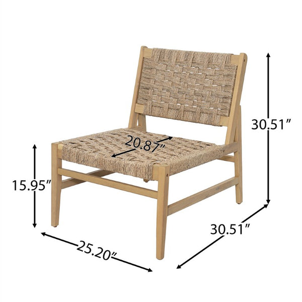 English Elm Noreen Outdoor Club Chair Solid Acacia Frame with Hand Woven PE Wicker Patio Seating N773P438600B