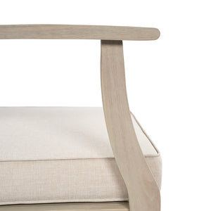 English Elm Perla Outdoor Left Arm Chair Solid Acacia Wood Frame with Sand Plush Cushions N773P446692S