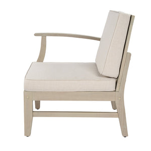 English Elm Perla Outdoor Left Arm Chair Solid Acacia Wood Frame with Sand Plush Cushions N773P446692S