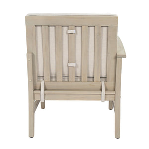 English Elm Perla Outdoor Left Arm Chair Solid Acacia Wood Frame with Sand Plush Cushions N773P446692S