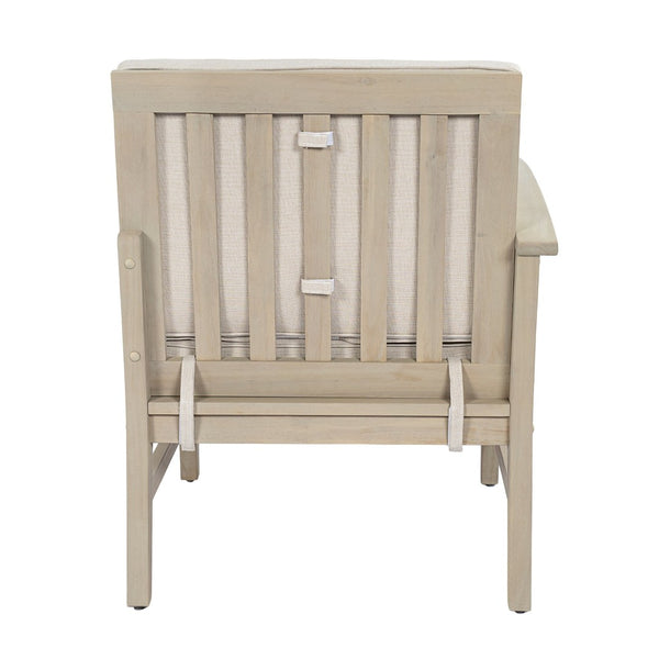 English Elm Perla Outdoor Left Arm Chair Solid Acacia Wood Frame with Sand Plush Cushions N773P446692S