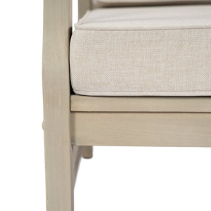 English Elm Perla Outdoor Left Arm Chair Solid Acacia Wood Frame with Sand Plush Cushions N773P446692S