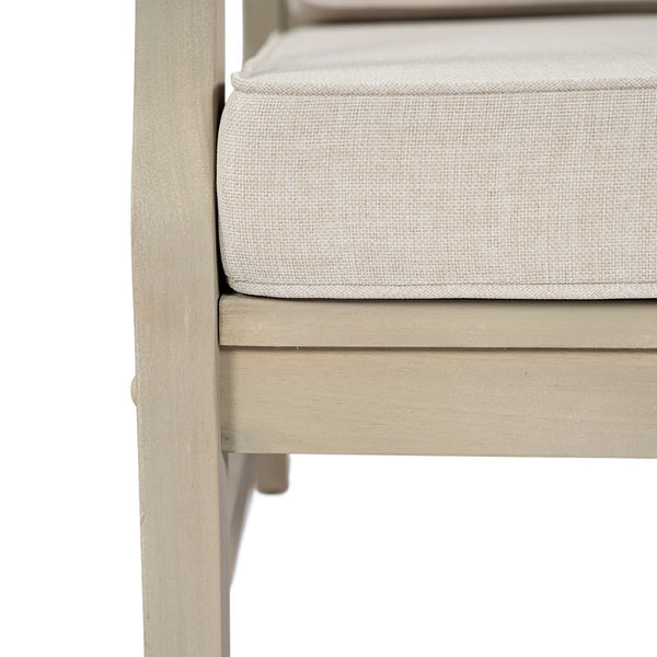 English Elm Perla Outdoor Left Arm Chair Solid Acacia Wood Frame with Sand Plush Cushions N773P446692S