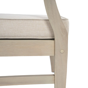 English Elm Perla Outdoor Left Arm Chair Solid Acacia Wood Frame with Sand Plush Cushions N773P446692S