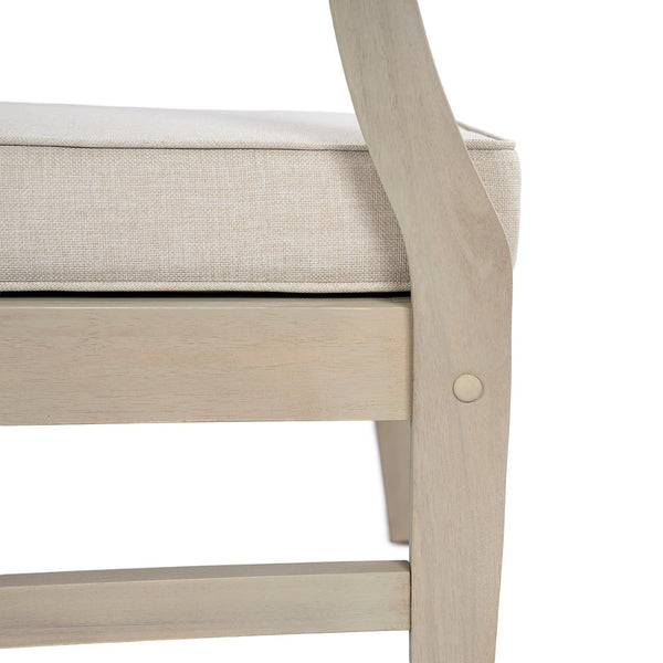 English Elm Perla Outdoor Left Arm Chair Solid Acacia Wood Frame with Sand Plush Cushions N773P446692S
