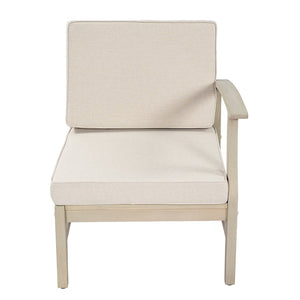 English Elm Perla Outdoor Sectional Arm Chair Solid Acacia Wood Frame with Resort Style Cushion N773P446693S