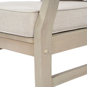 English Elm Perla Outdoor Sectional Arm Chair Solid Acacia Wood Frame with Resort Style Cushion N773P446693S