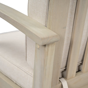 English Elm Perla Outdoor Sectional Arm Chair Solid Acacia Wood Frame with Resort Style Cushion N773P446693S