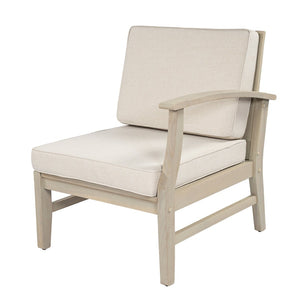 English Elm Perla Outdoor Sectional Arm Chair Solid Acacia Wood Frame with Resort Style Cushion N773P446693S