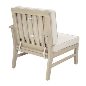 English Elm Perla Outdoor Sectional Arm Chair Solid Acacia Wood Frame with Resort Style Cushion N773P446693S
