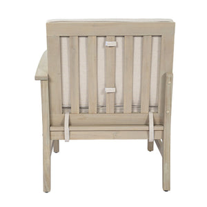 English Elm Perla Outdoor Sectional Arm Chair Solid Acacia Wood Frame with Resort Style Cushion N773P446693S