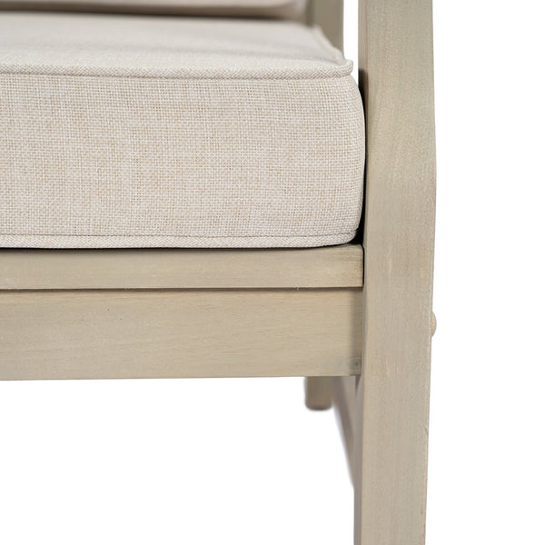 English Elm Perla Outdoor Sectional Arm Chair Solid Acacia Wood Frame with Resort Style Cushion N773P446693S