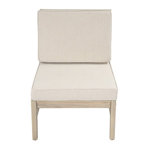 English Elm Perla Modular Outdoor Sectional Chair Solid Acacia Wood Frame with Sand Cushions N773P446694S