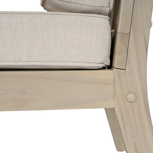 English Elm Perla Modular Outdoor Sectional Chair Solid Acacia Wood Frame with Sand Cushions N773P446694S