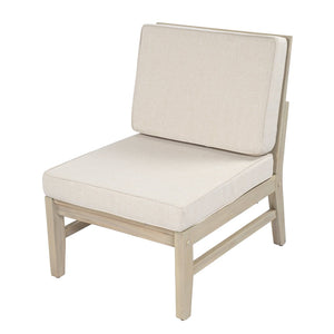 English Elm Perla Modular Outdoor Sectional Chair Solid Acacia Wood Frame with Sand Cushions N773P446694S