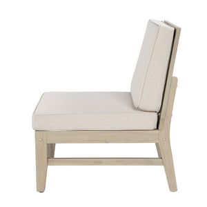 English Elm Perla Modular Outdoor Sectional Chair Solid Acacia Wood Frame with Sand Cushions N773P446694S