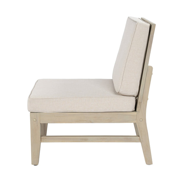 English Elm Perla Modular Outdoor Sectional Chair Solid Acacia Wood Frame with Sand Cushions N773P446694S