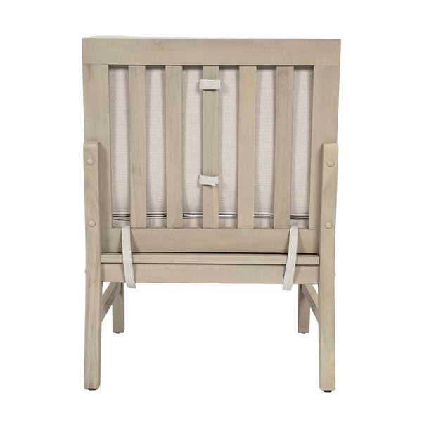 English Elm Perla Modular Outdoor Sectional Chair Solid Acacia Wood Frame with Sand Cushions N773P446694S