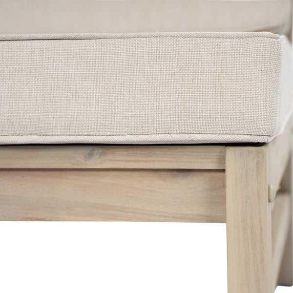 English Elm Perla Modular Outdoor Sectional Chair Solid Acacia Wood Frame with Sand Cushions N773P446694S